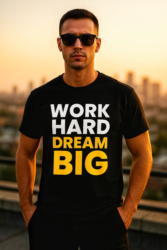 Work Hard Dream Big – Motivational Unisex T-Shirt